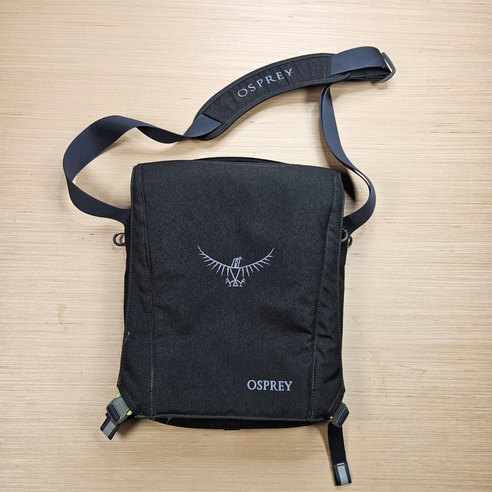 Osprey Nano Port Messenger Bag Black Tablet Crossbody Commuter